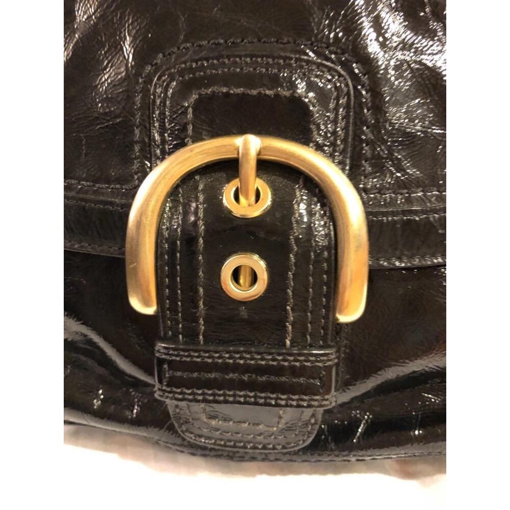 Coach13134 soho Large Courtney Domed BLACK Patent Leather Satchel Bag (bag150 - Picture 11 of 11